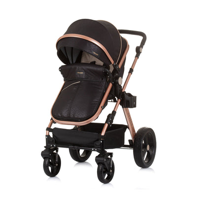 BUNDLE SET NUMMER 2: 3-in-1 Kinderwagen „HAVANA BLACK“ + BABYBETT AVA 120cm X 60cm inkl. Matratze