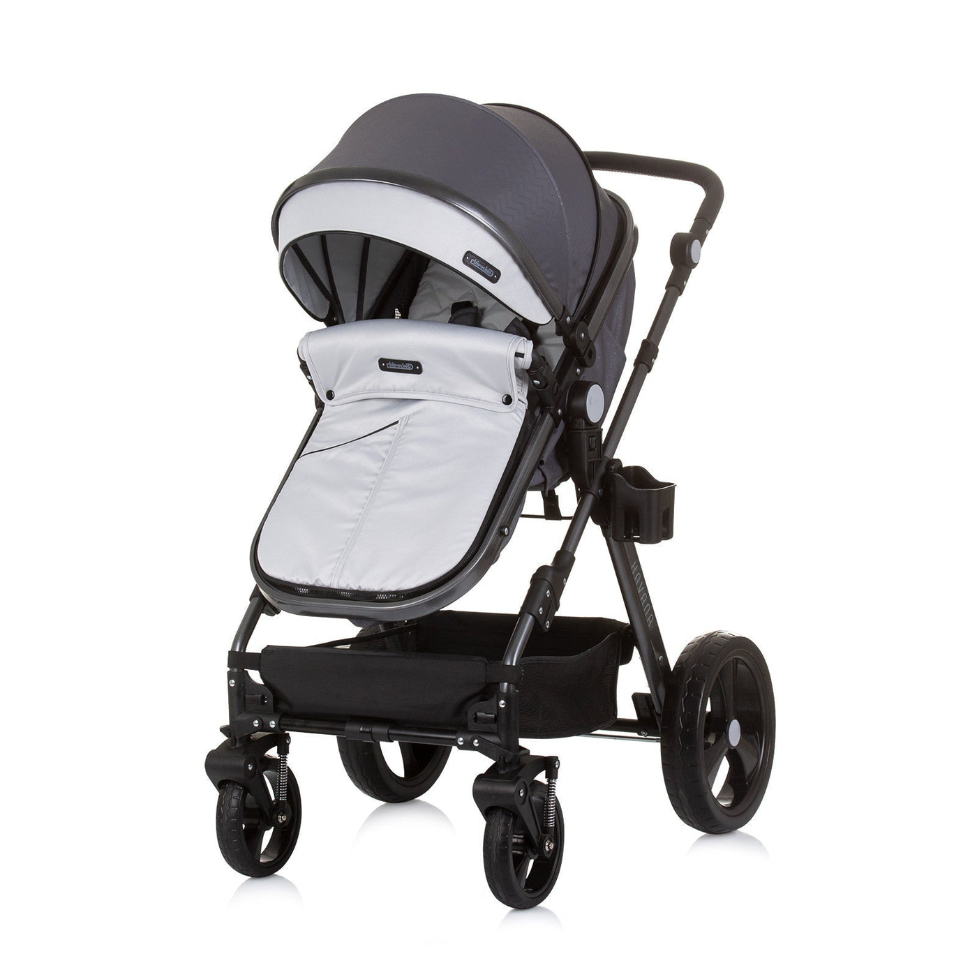 BUNDLE SET NUMMER 5: 3-in-1 Kinderwagen „HAVANA LIGHT GREY“ + BABYBETT AVA 120cm X 60cm inkl. Matratze