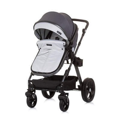 BUNDLE SET NUMMER 5: 3-in-1 Kinderwagen „HAVANA LIGHT GREY“ + BABYBETT AVA 120cm X 60cm inkl. Matratze