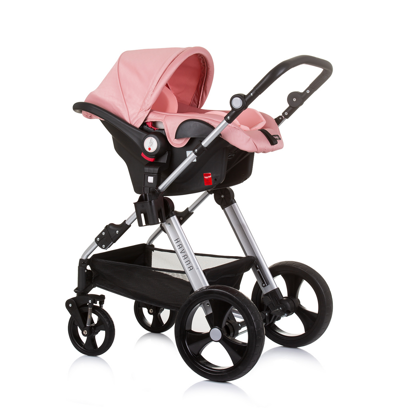 BUNDLE SET NUMMER 4: 3-in-1 Kinderwagen „HAVANA PINK“ + BABYBETT AVA 120cm X 60cm inkl. Matratze
