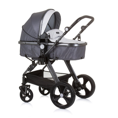 BUNDLE SET NUMMER 5: 3-in-1 Kinderwagen „HAVANA LIGHT GREY“ + BABYBETT AVA 120cm X 60cm inkl. Matratze