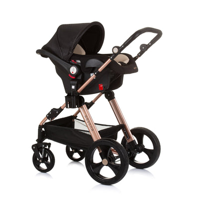 BUNDLE SET NUMMER 2: 3-in-1 Kinderwagen „HAVANA BLACK“ + BABYBETT AVA 120cm X 60cm inkl. Matratze